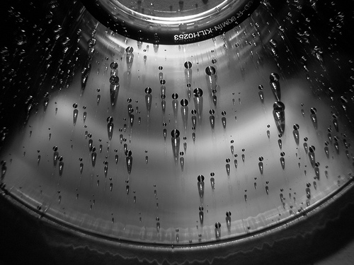 Rainbow In Blank CD-R With Water Droplets