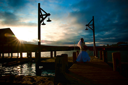 wedding image shot at dusk